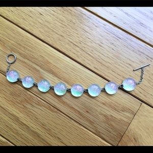 Incredible Dichroic glass and sterling bracelet